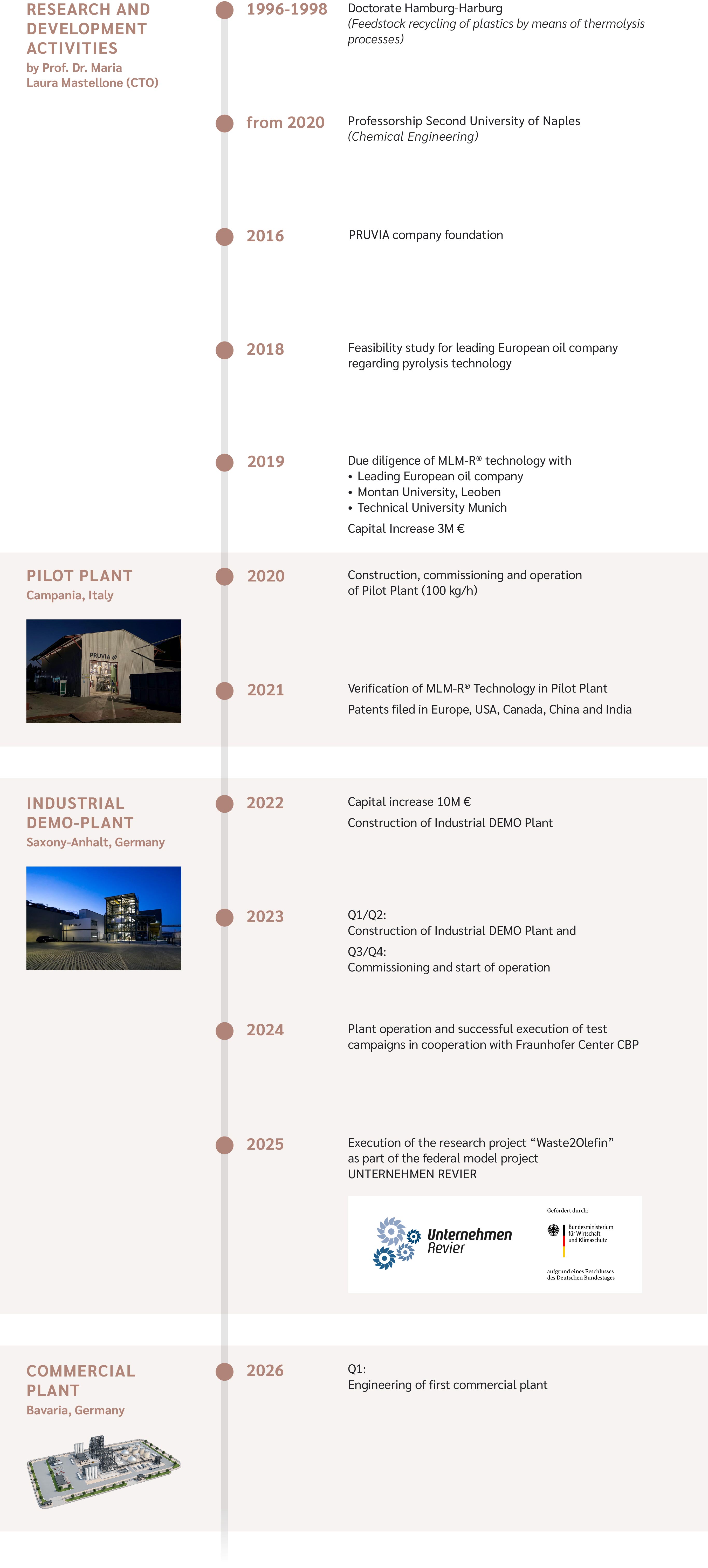 Timeline of the pruvia history